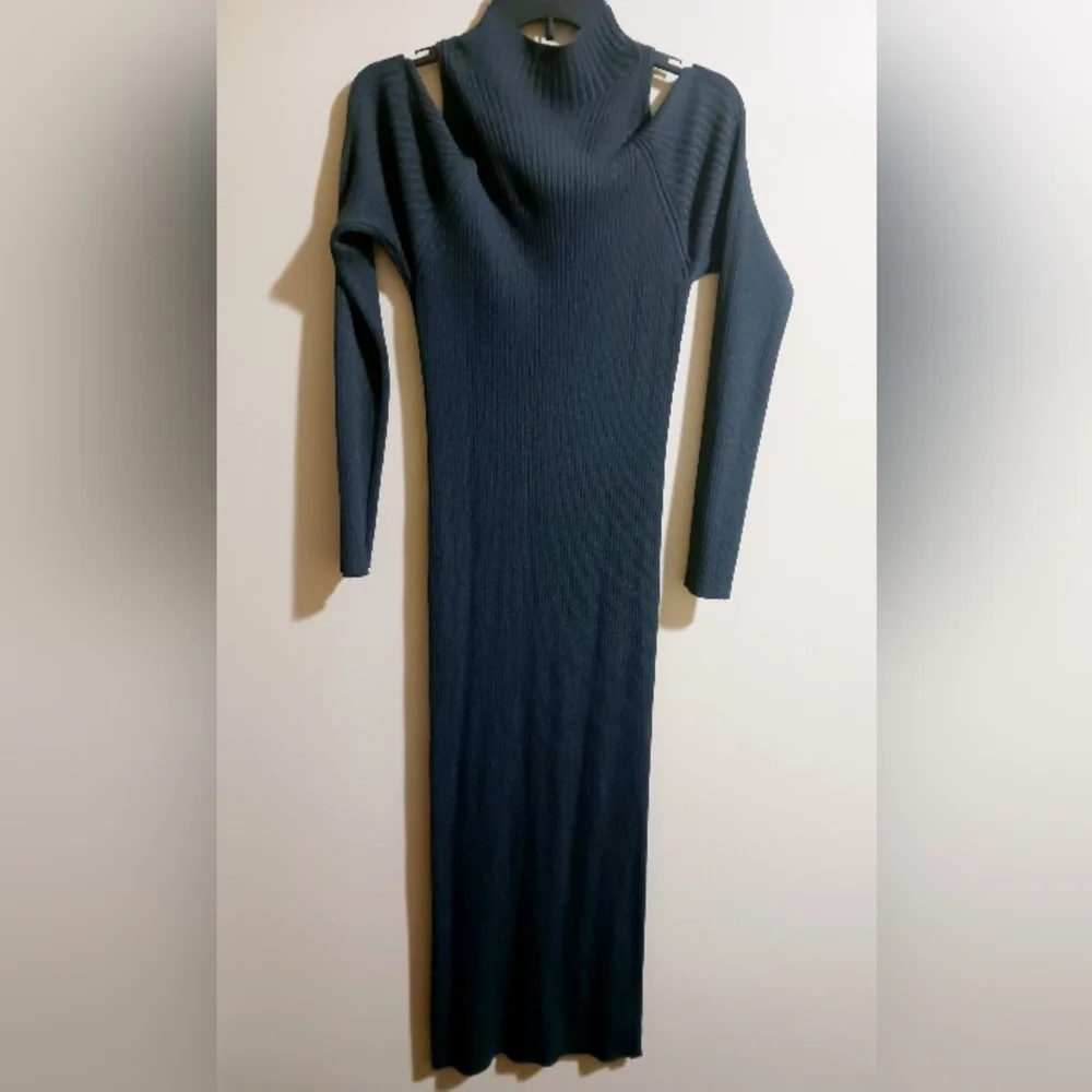 ASTR Cold Shoulder Mock Neck Sweater Dress - Picture 6 of 6